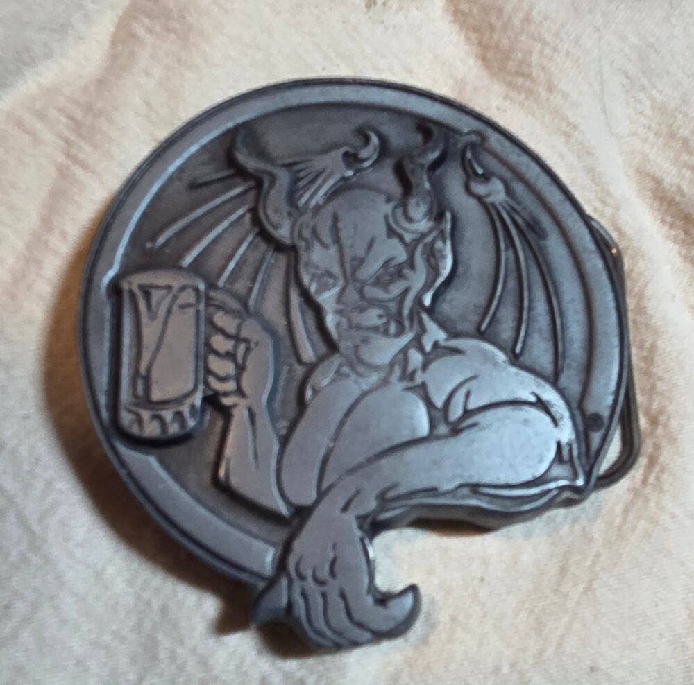 Vintage Stone Brewing Arrogant Bastard Pewter Belt Buckle Bottle Opener + Belt